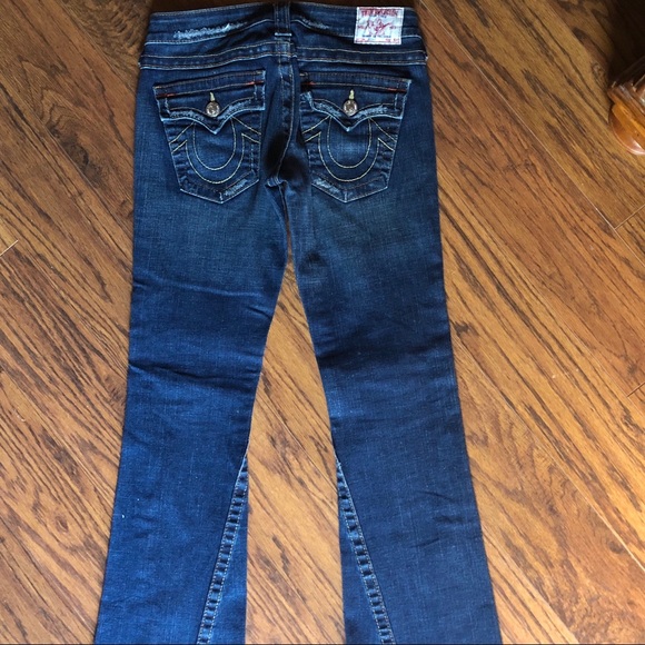 True Religion Jeans Dark Rinse Low Flare Leg Jeans - Picture 5 of 8